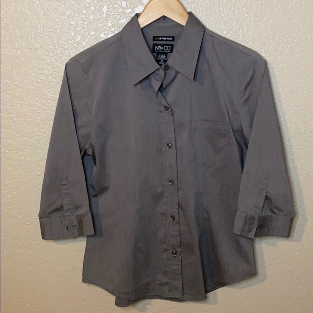 NY&CO City Stretch button blouse, Medium